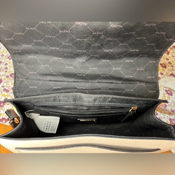 ALDO AnnieBrook Flap Satchel Cross Body Purse with Gold Chain Trim - Picture 6 of 13